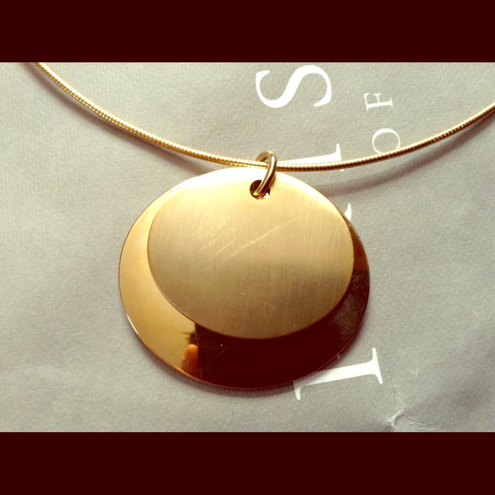 Gold Circle in the sand necklace